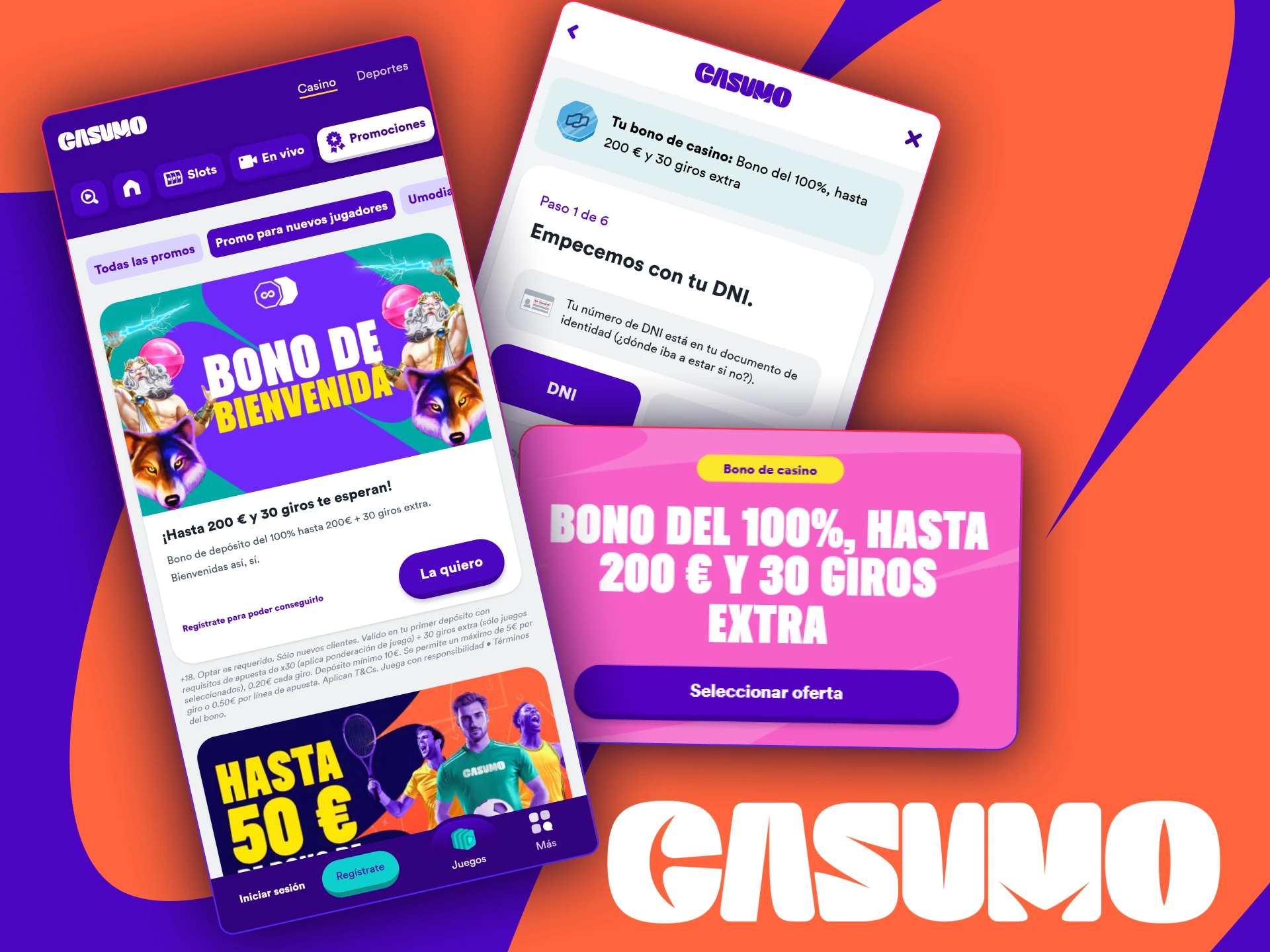 Activa tus bonos de Casumo fácilmente desde la app oficial para iOS y Android.