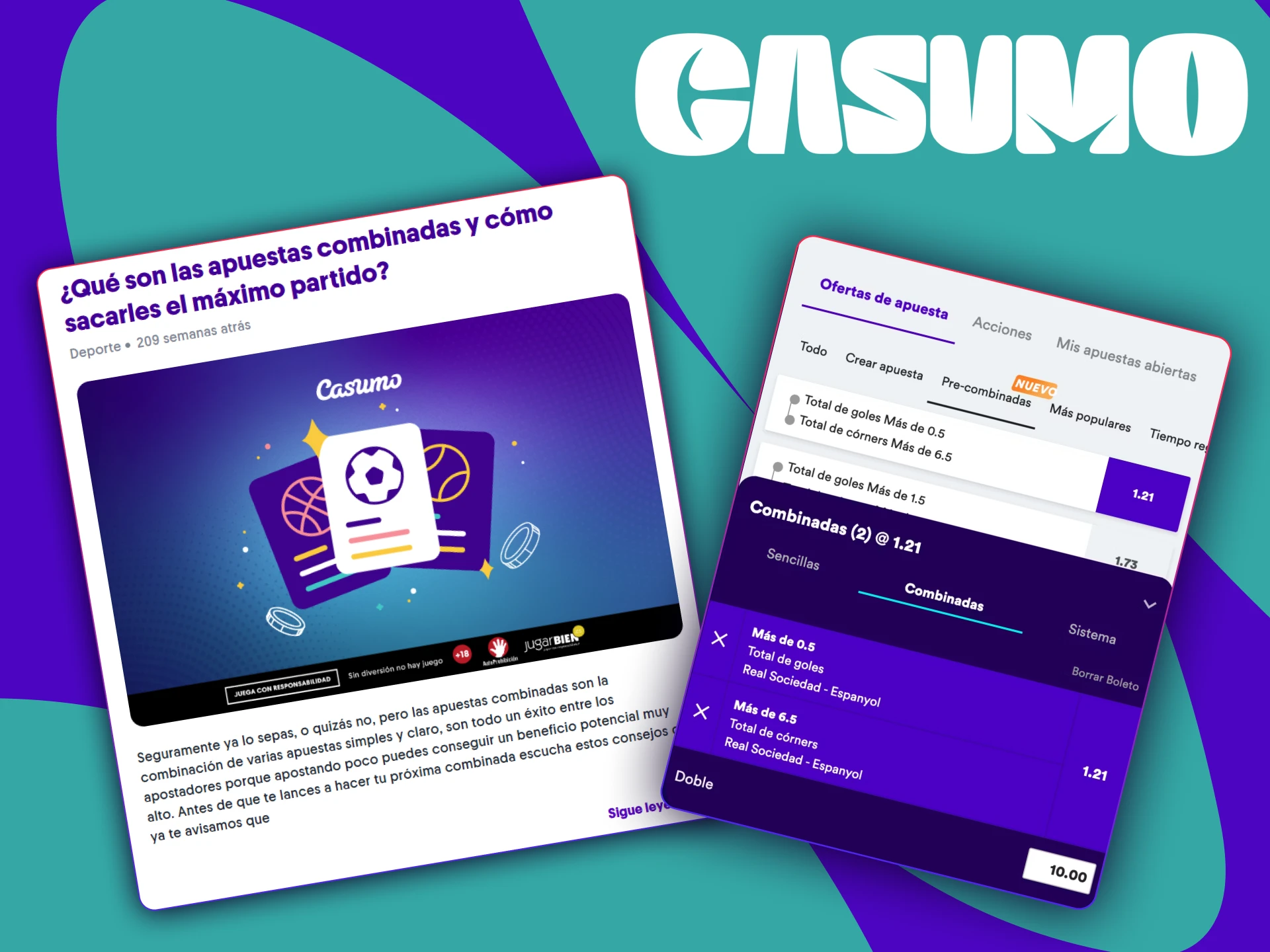 Apuesta en vivo en Casumo casino en gol siguiente, ganador y más opciones.