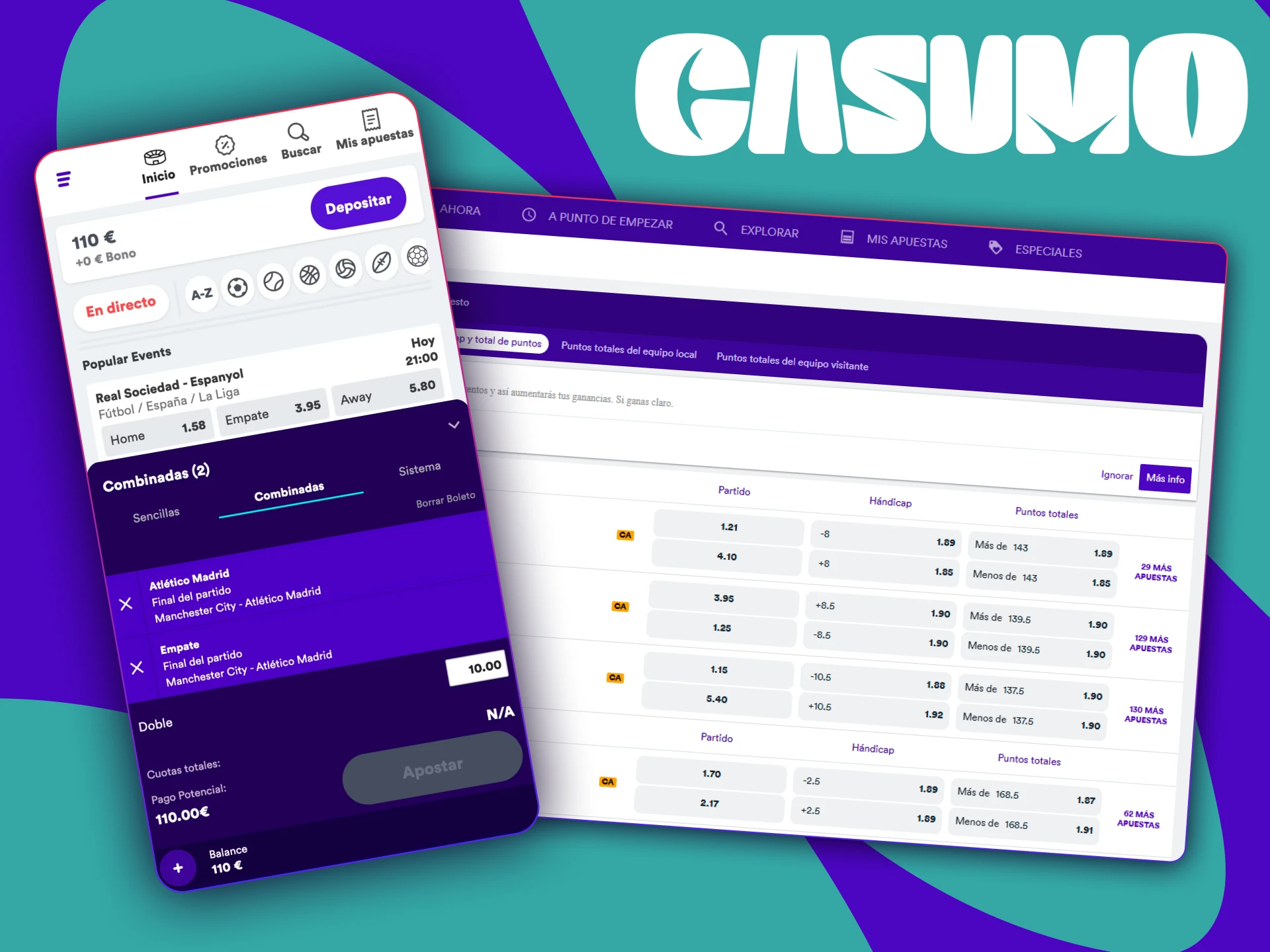 Crea tu apuesta personalizada con el Creador de Apuestas en Casumo casino.